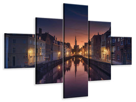 panoramic-3-piece-canvas-print-sunset-in-brugge