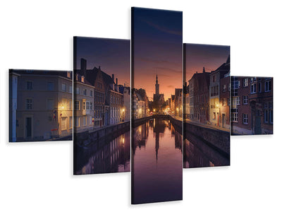 canvas-print-sunset-in-brugge
