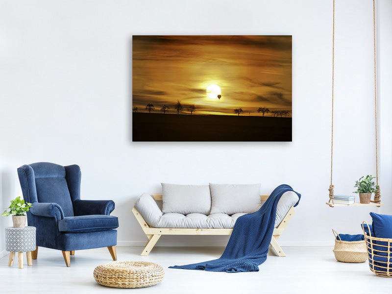 3-piece-canvas-print-sunset-with-hot-air-balloon