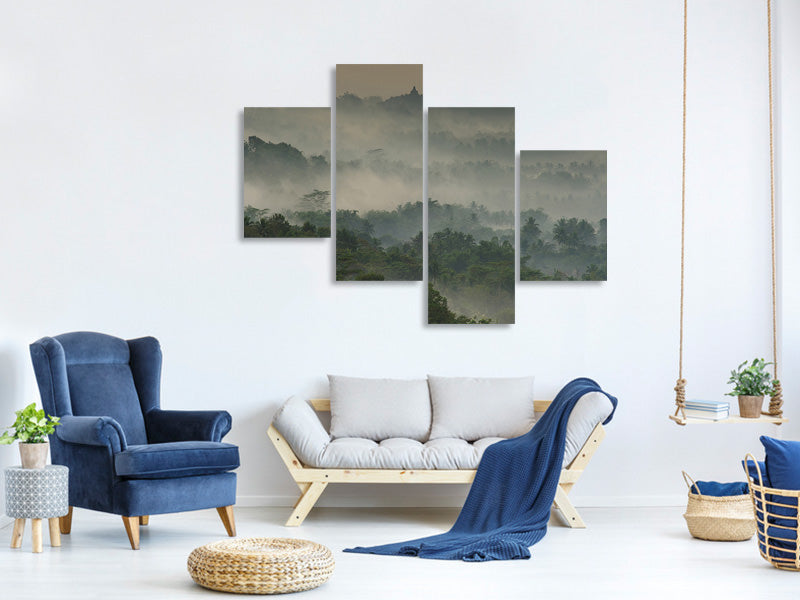 4-piece-canvas-print-temple-in-the-mist