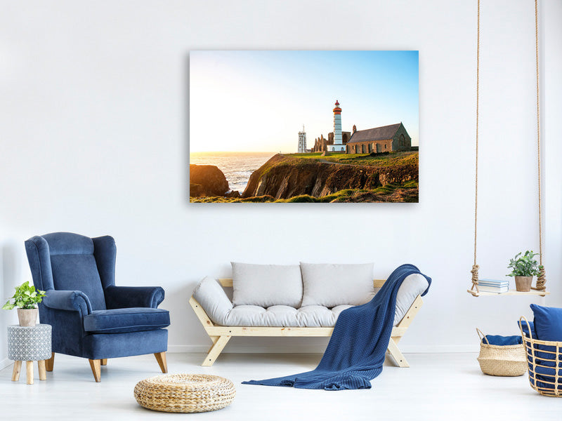 panoramic-3-piece-canvas-print-the-lighthouse-at-sunrise