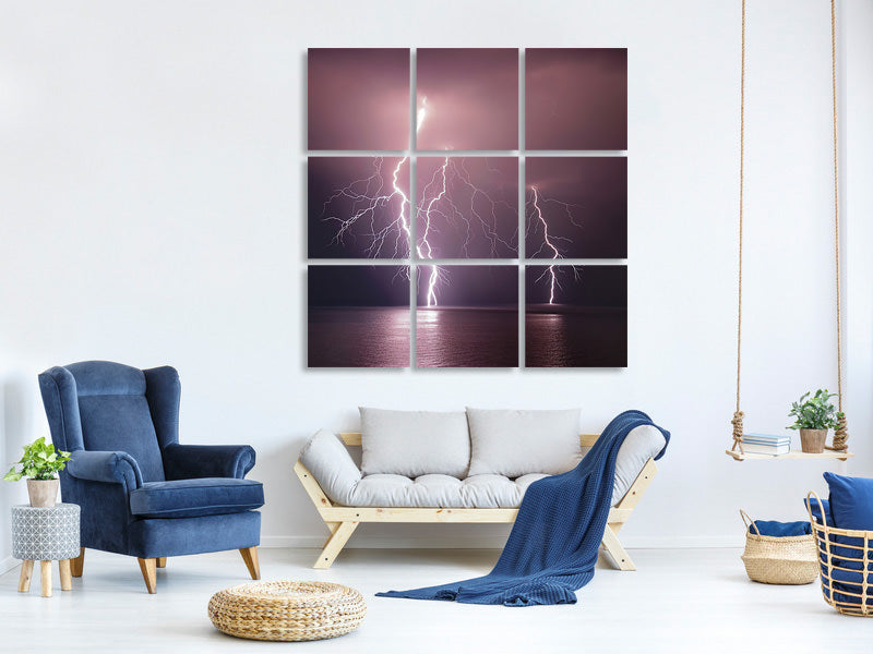 4-piece-canvas-print-thunderbolt-over-the-sea