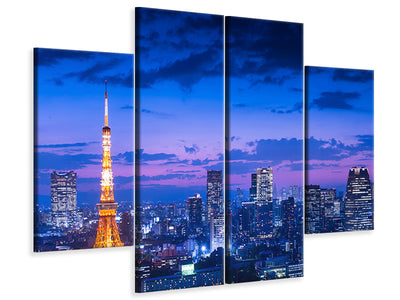 modern-4-piece-canvas-print-tokyo-night-view