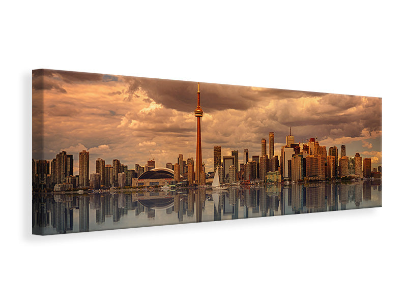panoramic-3-piece-canvas-print-toronto-at-dusk