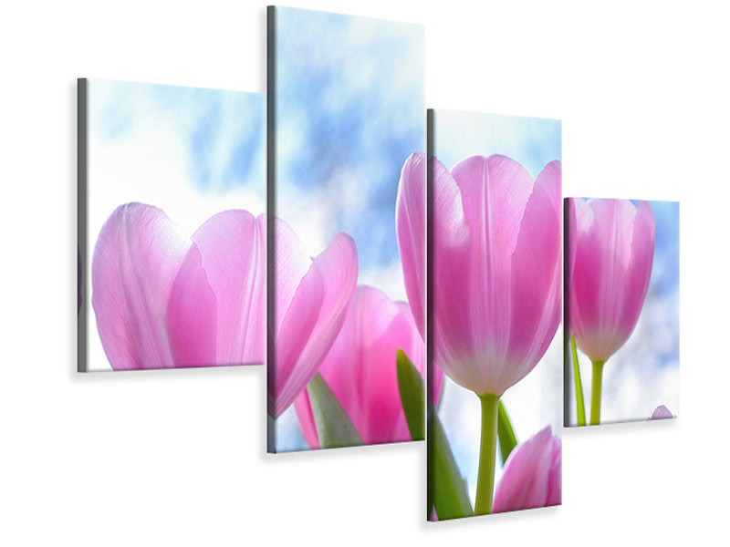 4-piece-canvas-print-tulips-in-nature