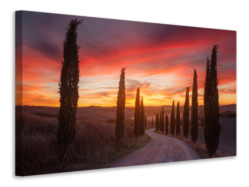 modern-4-piece-canvas-print-tuscany-sunset