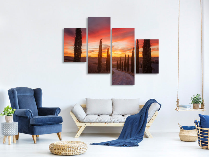 4-piece-canvas-print-tuscany-sunset