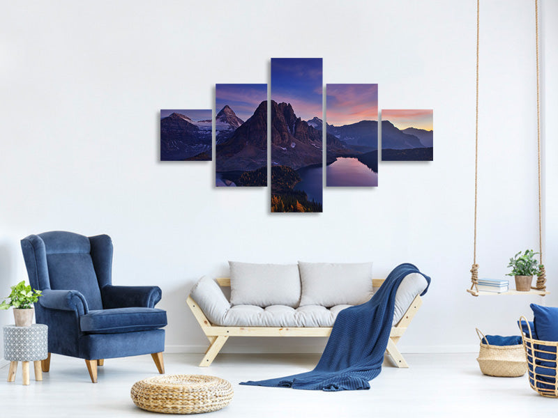 panoramic-3-piece-canvas-print-twilight-at-mount-assiniboine
