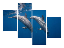 5-piece-canvas-print-two-bottlenose-dolphins