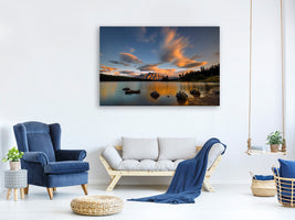 panoramic-3-piece-canvas-print-two-jack-lake-sunset