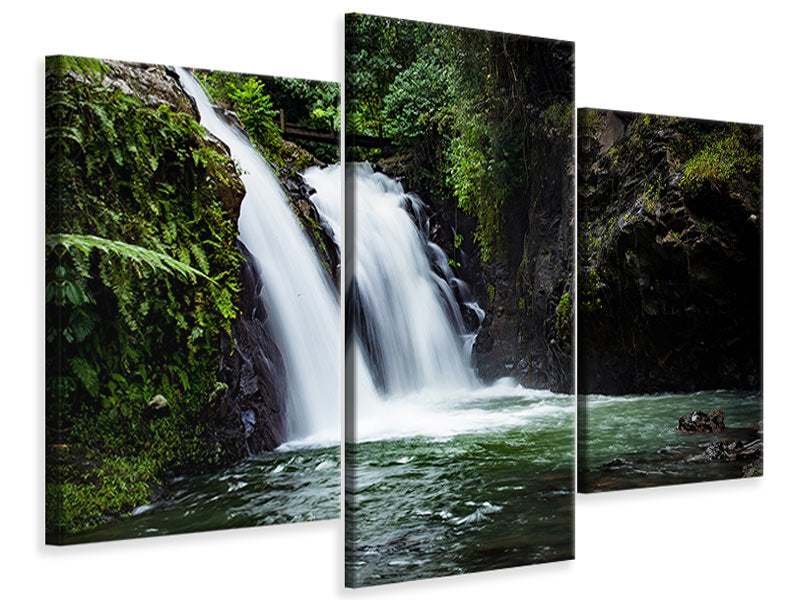 3-piece-canvas-print-waterfall-in-the-evening-light