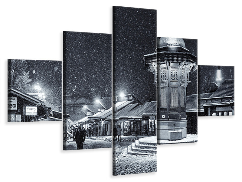 modern-4-piece-canvas-print-winter-in-sarajevo