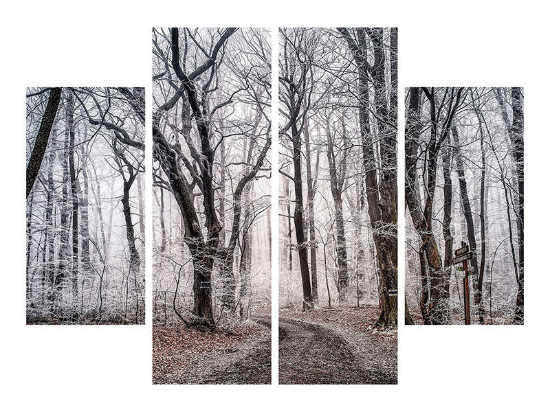 5-piece-canvas-print-wintry-forest