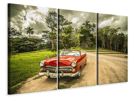 3-piece-canvas-print-a-vintage-car-in-cuba