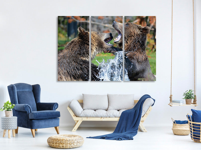 3-piece-canvas-print-grizzly-fight