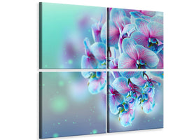 4-piece-canvas-print-colored-orchids