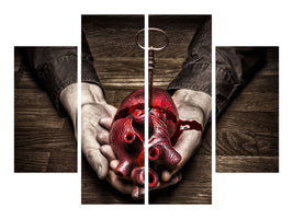 4-piece-canvas-print-key-to-my-heart