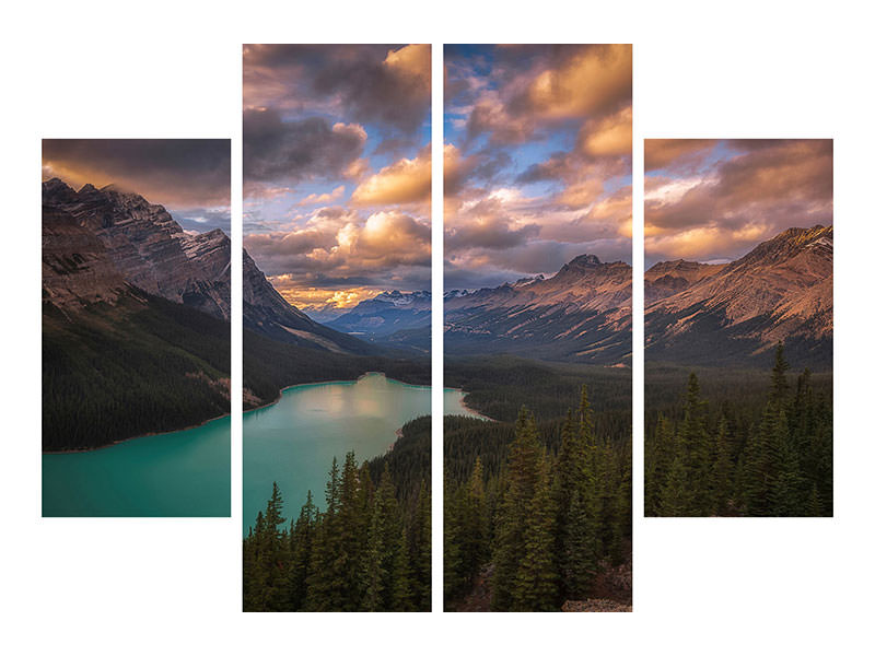 4-piece-canvas-print-peyto-lake-at-dusk