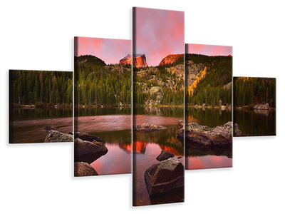 5-piece-canvas-print-bear-lake-sunrise