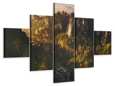 5-piece-canvas-print-forest-whispers