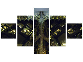 5-piece-canvas-print-imposing-architecture-at-night