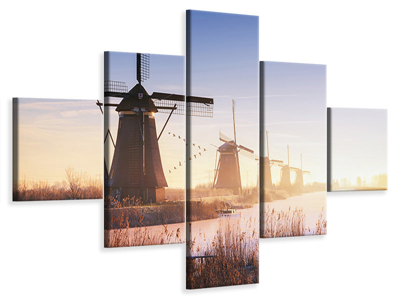 5-piece-canvas-print-kinderdijk-iv
