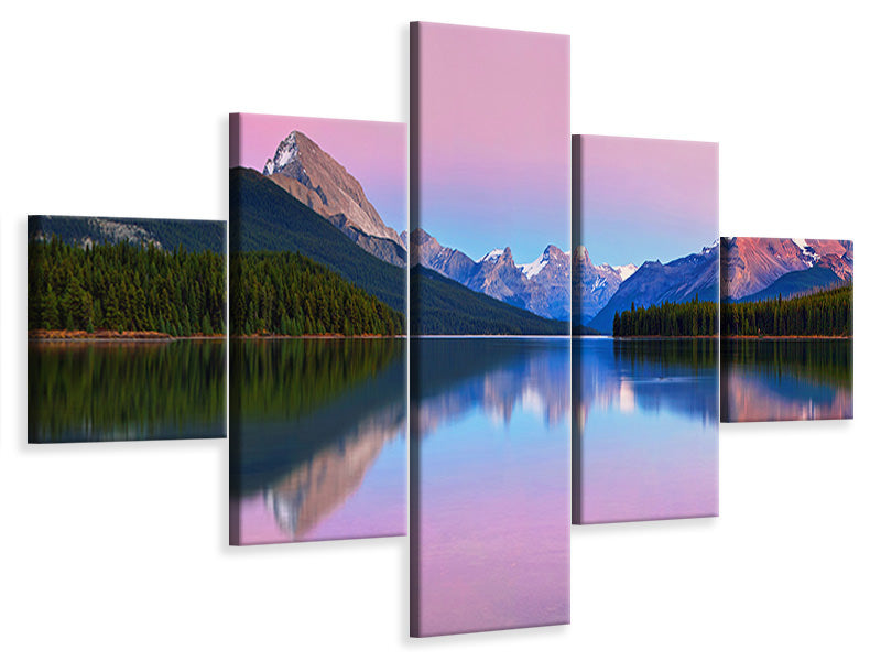 5-piece-canvas-print-maligne-lake