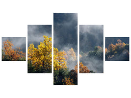 5-piece-canvas-print-moonlight-forest