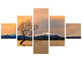 5-piece-canvas-print-morning-glow-of-the-lake-wanaka