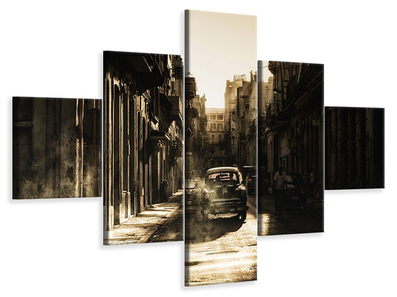 5-piece-canvas-print-mystic-morning-in-havana