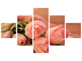5-piece-canvas-print-romantic-tulip-bouquet