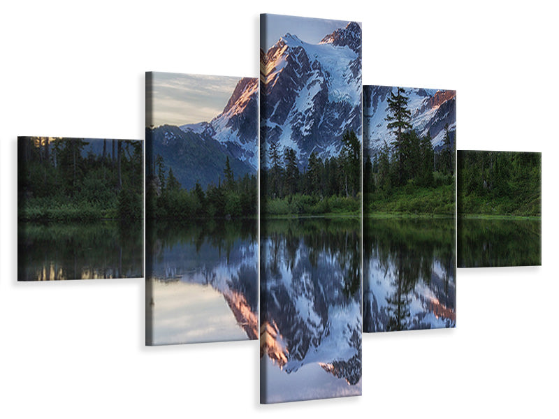 5-piece-canvas-print-sunrise-on-mount-shuksan