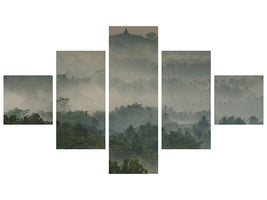 5-piece-canvas-print-temple-in-the-mist