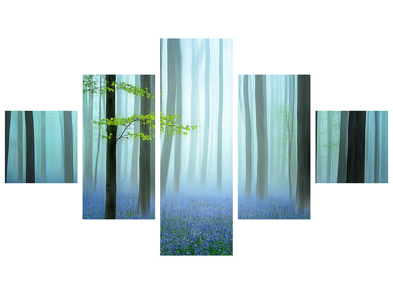 5-piece-canvas-print-the-blue-forest