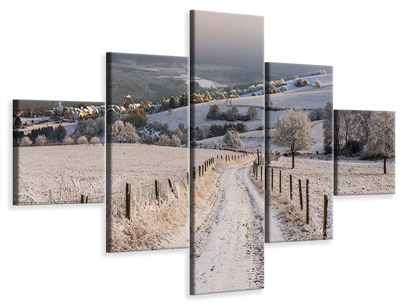 5-piece-canvas-print-winter-wonderland