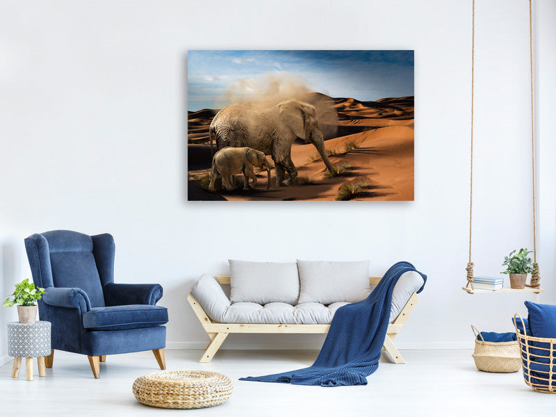 canvas-print-elephants-in-the-desert