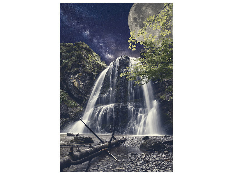 canvas-print-full-moon-at-the-waterfall