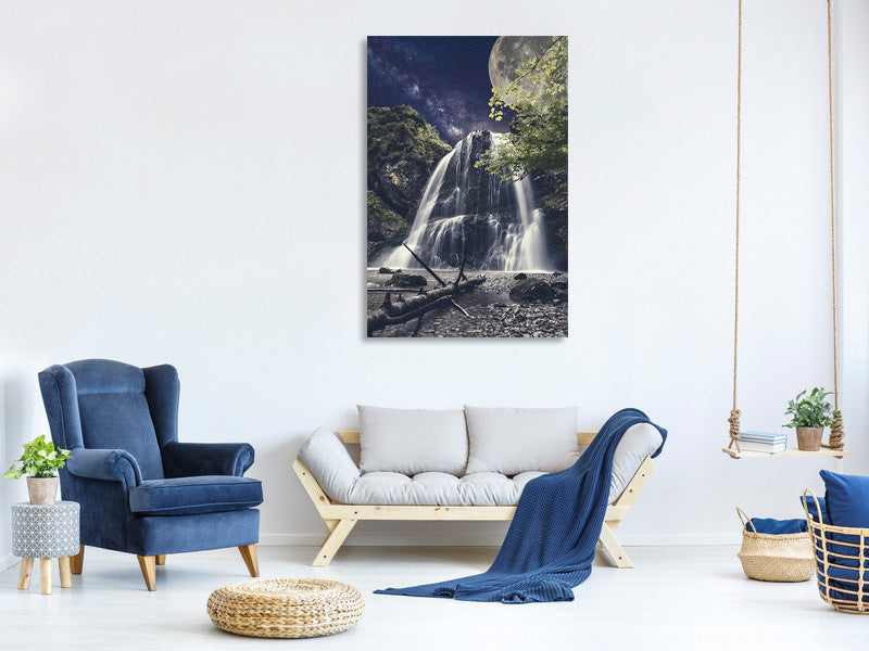 canvas-print-full-moon-at-the-waterfall