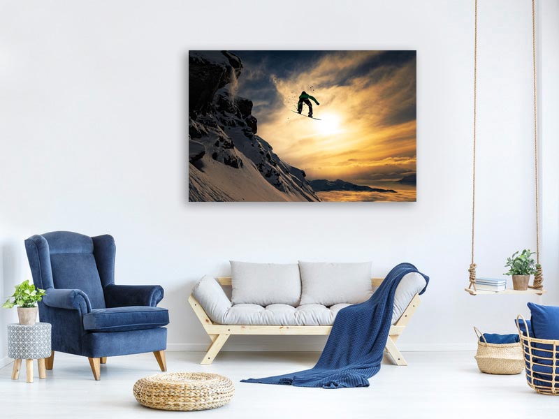 canvas-print-sunset-snowboarding-x