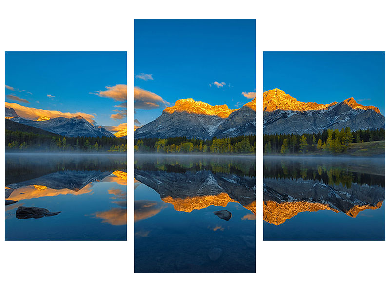 modern-3-piece-canvas-print-a-perfect-morning-in-canadian-rockies