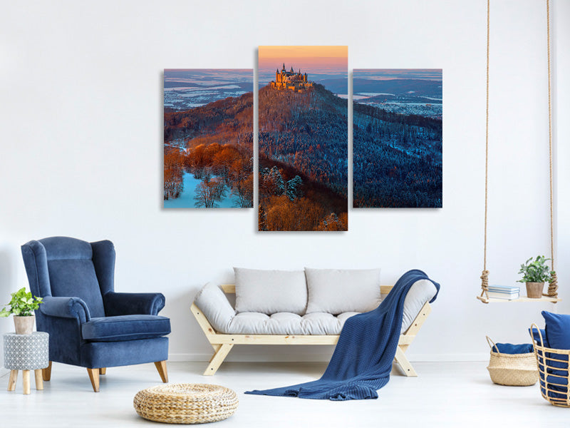 modern-3-piece-canvas-print-hohenzollern-in-winter-mood
