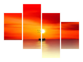 modern-4-piece-canvas-print-a-fisherman-in-the-sunset