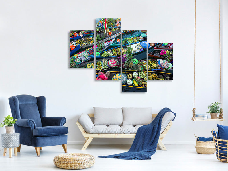 modern-4-piece-canvas-print-banjarmasin-floating-market