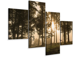 modern-4-piece-canvas-print-deer-in-the-morning-mist