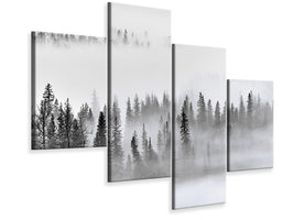 modern-4-piece-canvas-print-foggy-forest