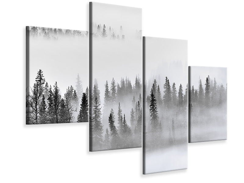 modern-4-piece-canvas-print-foggy-forest