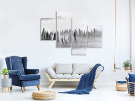 modern-4-piece-canvas-print-foggy-forest