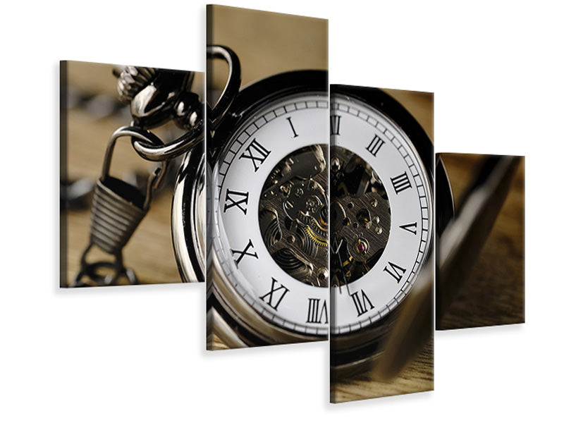 modern-4-piece-canvas-print-retro-clock