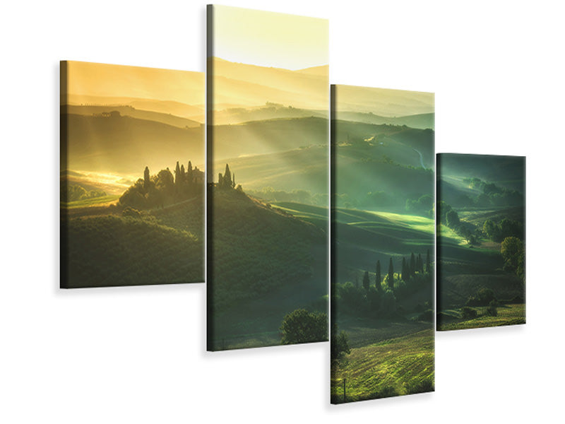 modern-4-piece-canvas-print-tuscany-val-dorcia-sunrise