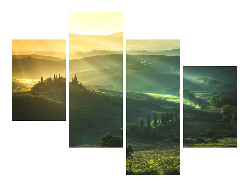modern-4-piece-canvas-print-tuscany-val-dorcia-sunrise